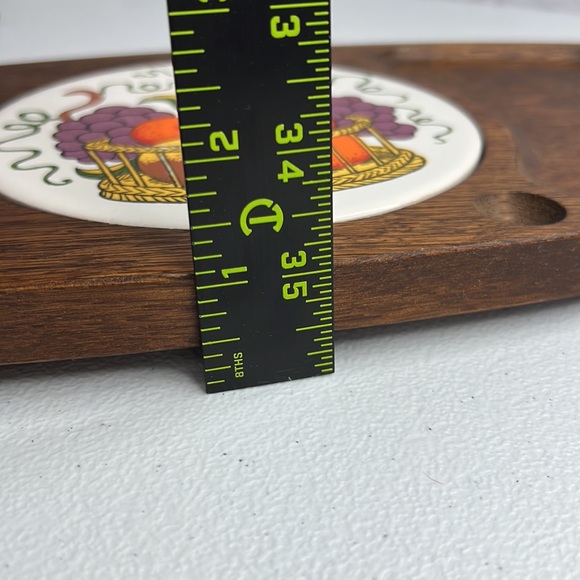 Vintage Gail Craft Cheeseboard Wood & Ceramic Tile Appetizer Serving Tray MCM - Picture 11 of 12